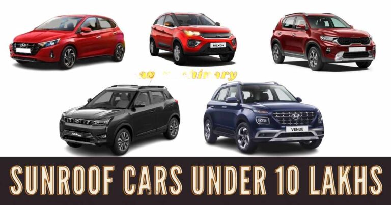 Best Sunroof Cars Under 10 Lakhs in India 2023